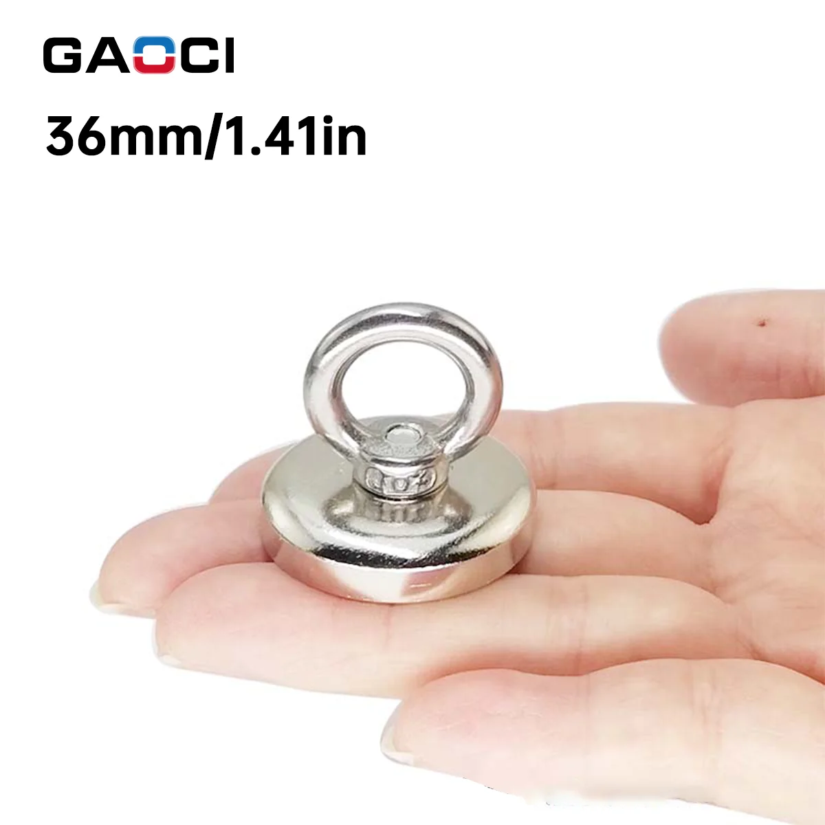 

G36mm Super Strong Neodymium Fishing Magnet N52 Heavy Duty Rare Earth Magnet with Countersunk Hole Eyebolt Salvage Magnetic