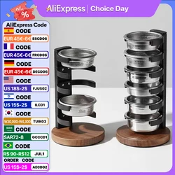 Coffee Basket Rack Espresso Coffee Powder Bowl Holder Walnut Base 58MM Basket Storage Coffee Tools Barista Accessories