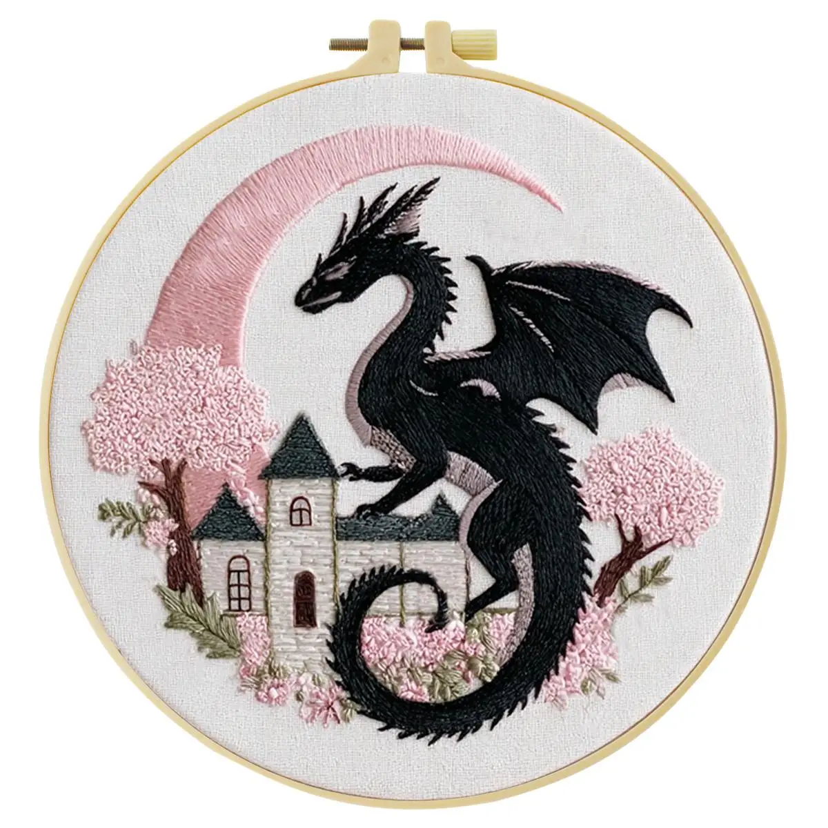 1 Stück 20X20CM/15X15CM 7,87/6,3 Zoll Drachen-Stickerei-Starter-Kit DIY-Kit DIY-Stickerei-Set Handarbeiten Heimdekoration Nadelkunst – Detail 4