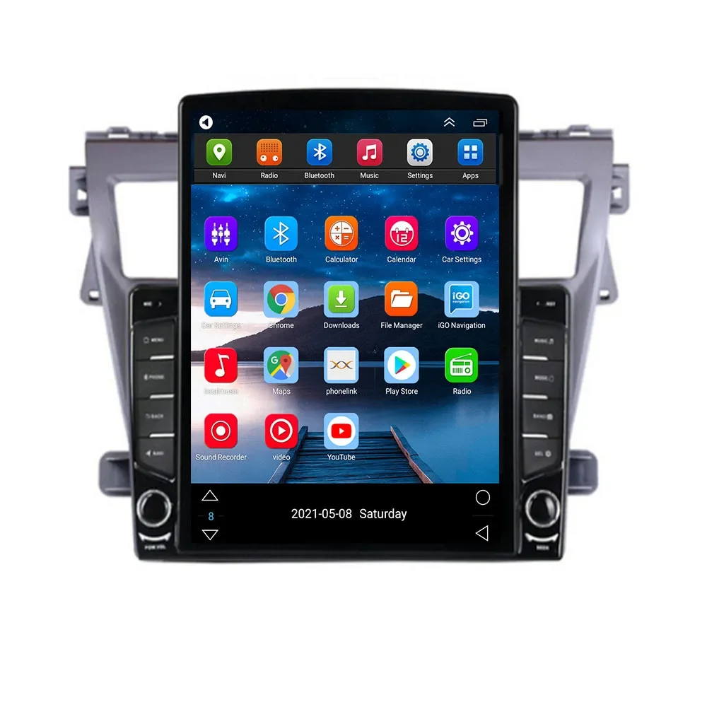 For Tesla Style 2Din Android14 Car Radio For TOYOTA Vios yaris 2008-2015 Multimedia Video Player GPS Stereo Carplay DSP RDS Cam