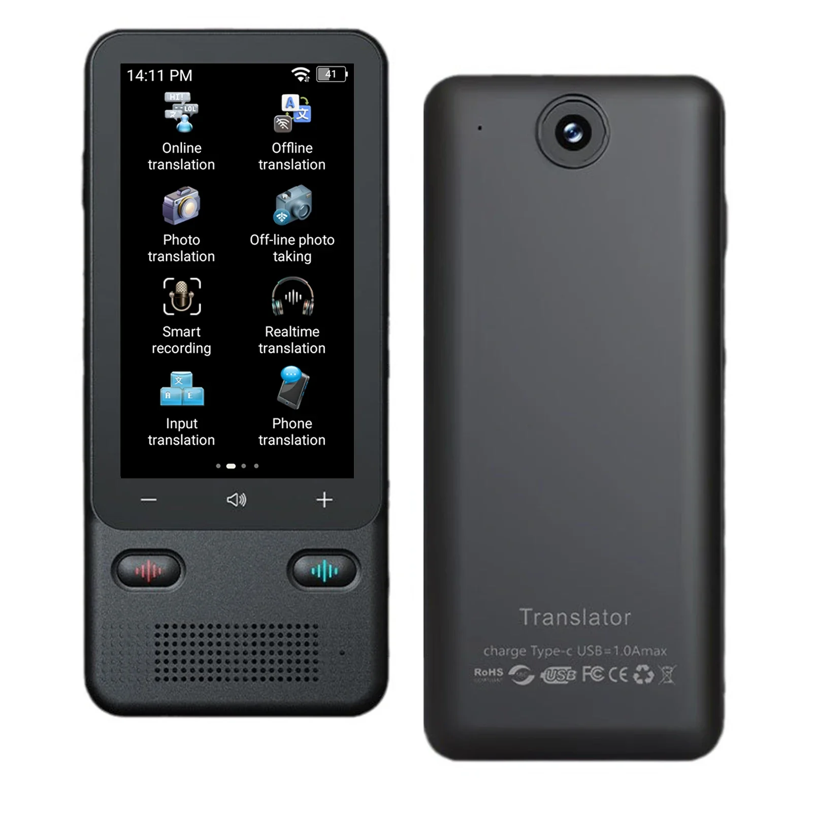 نمط جديد T18 Pro 3.0 "IPS جهاز مترجم اللغة المحمول 138 عبر الإنترنت 17 ترجمة غير متصلة بالإنترنت اللغات النص ترجمة صوتية