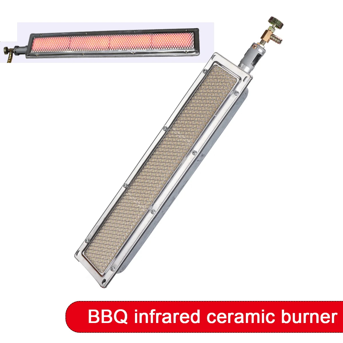 44x9,5cm Gas-Keramikbrenner mit gleichmäßiger Wärmeverteilung, rauchfrei und umweltfreundlich, Infrarot-Heizgerät für Lebensmitteltrocknung und Backwaren – Grillbrenner in Gewerbequalität