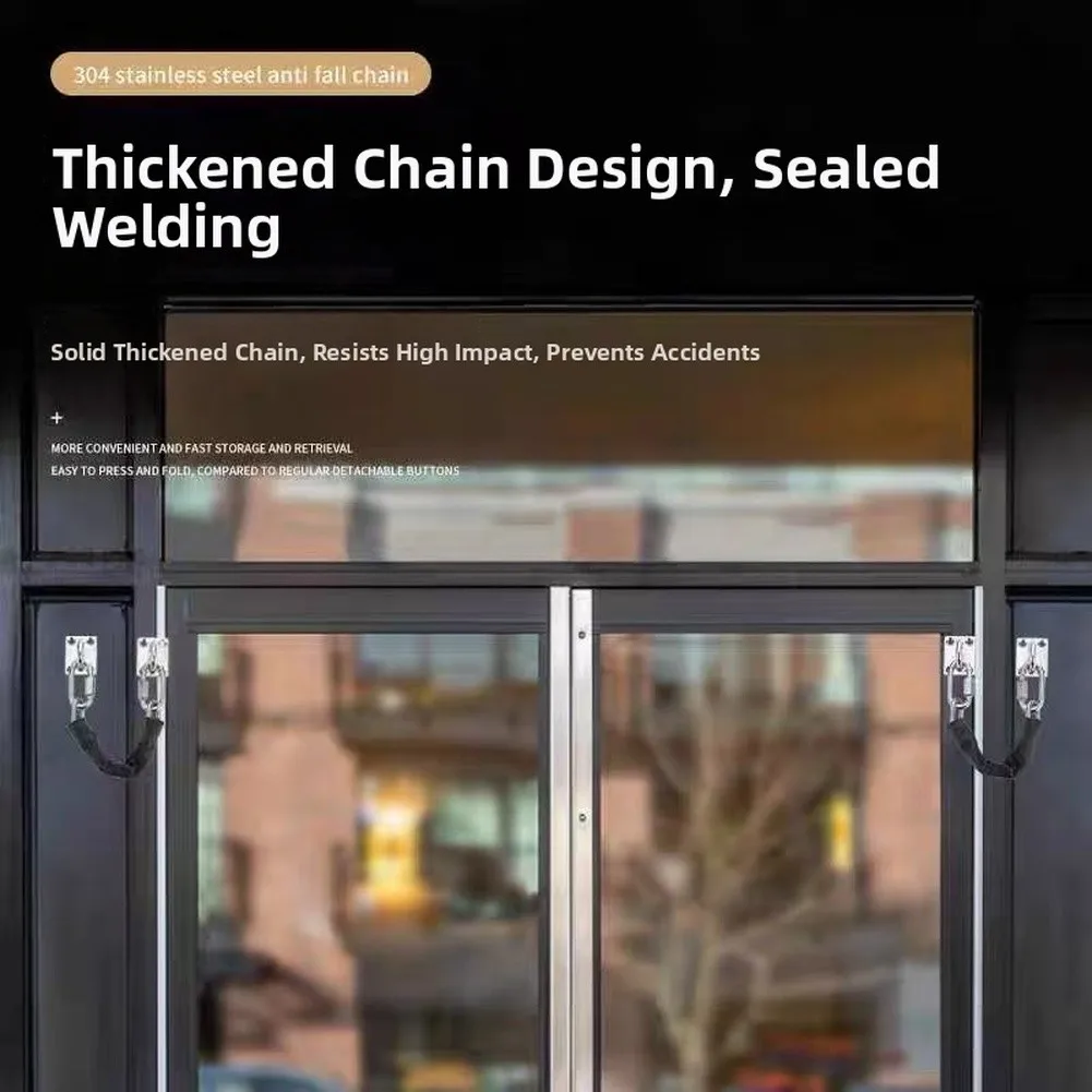 Stainless Steel Security Chain 304 for Coastal Areas High Wind Zones For Storm Doors Farm Enclosures 315mm 350mm 375mm 410mm