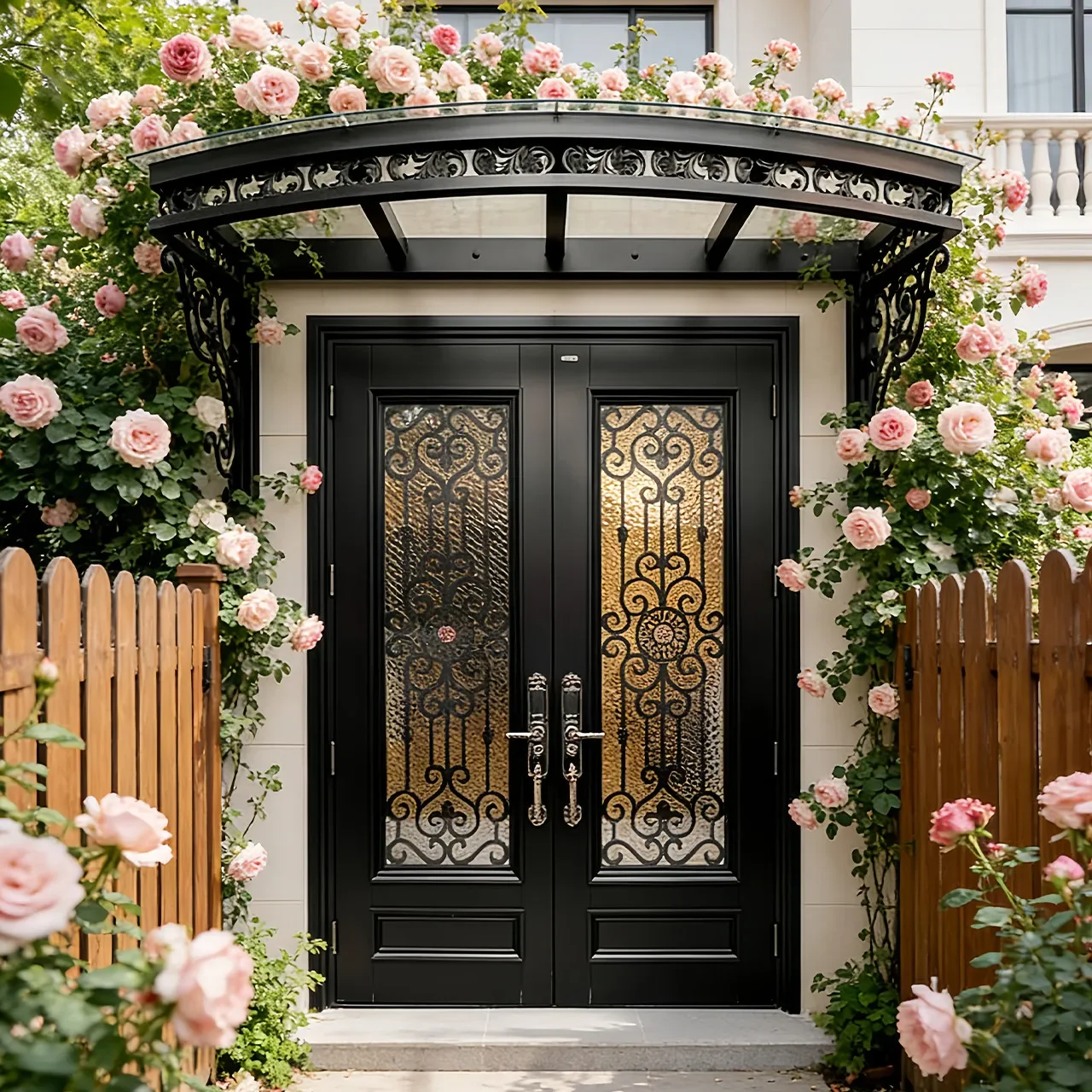 xx-Custom Glass Entry Doors, Security Doors, French-Style Villa Gates