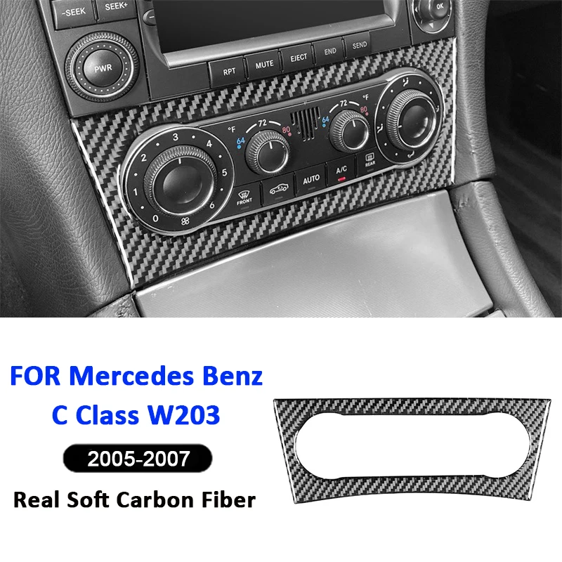 

For Mercedes Benz C Class W203 2005-2007 Carbon Fiber Car Air Conditioning Adjusting Panel Frame Decorative Modification Sticker