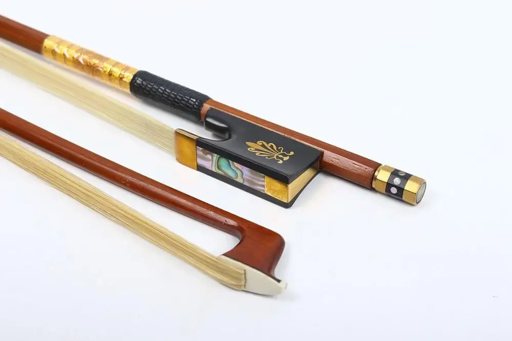 Yinfente Violin Bow 4/4 Full Size Advance Bow Hair Brazil Wood Ebony Frog