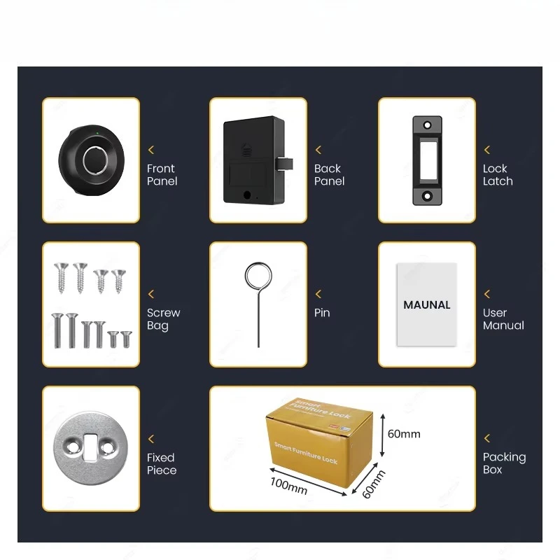 Secure Keyless Electronic Thumb Invisible Biometric Fingerprint Cabinet Furniture Smart Locker Drawer Lock