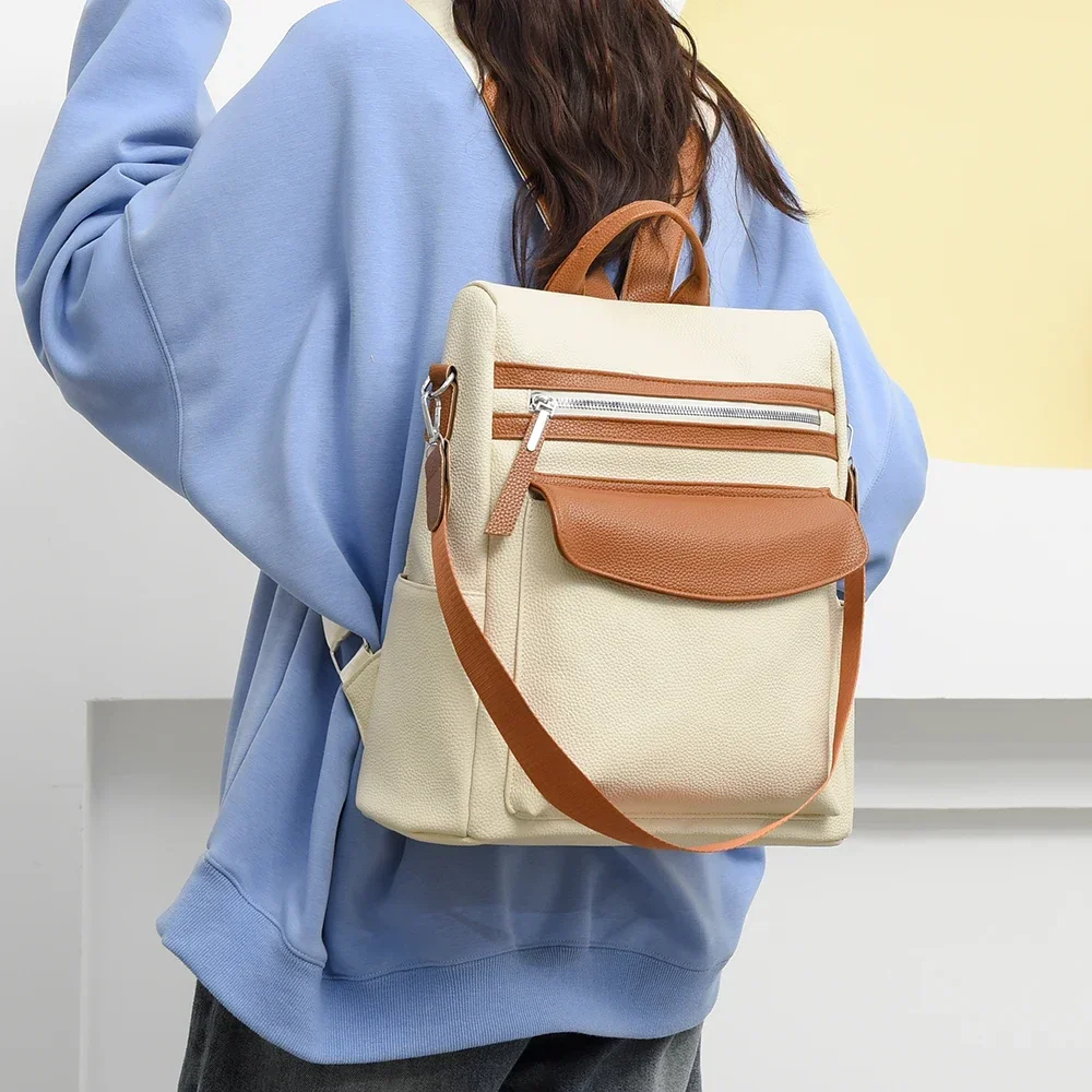 YOUDEYISI 여성용 빈티지 가죽 백팩, 배낭 패션, 도난 방지, 레저 숄더백, Mochila