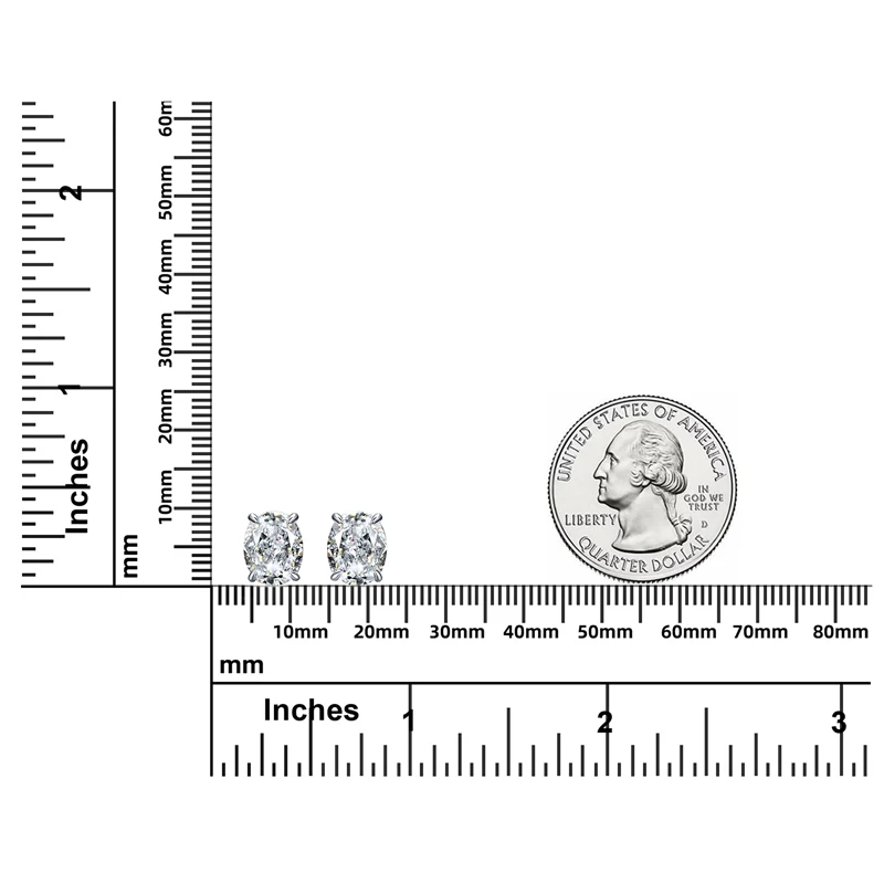 OXTAO بسيط أربعة مخلب وأقراط للنساء ريال 925 الفضة البيضاوي قطع 7x9 مللي متر 2.0ct عالية الكربون الماس مجوهرات الزفاف هدايا #4