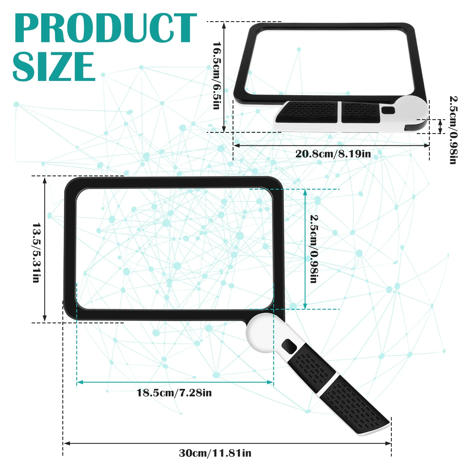 Imagem -06 - Lupa com Luz Led Ajustável Lupa para Idosos Alta Clareza Ergonômico Lupa de Mão 5x 48