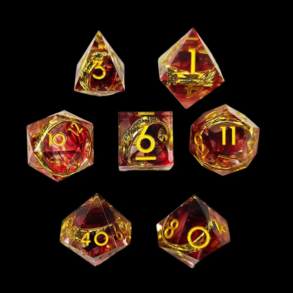 

Creative Resin Fluid Dice Set D4 D6 D8 D10 D12 D20 Polyhedral Liquid Dices Blue Green Purple Dice For Table Games For D&d DND