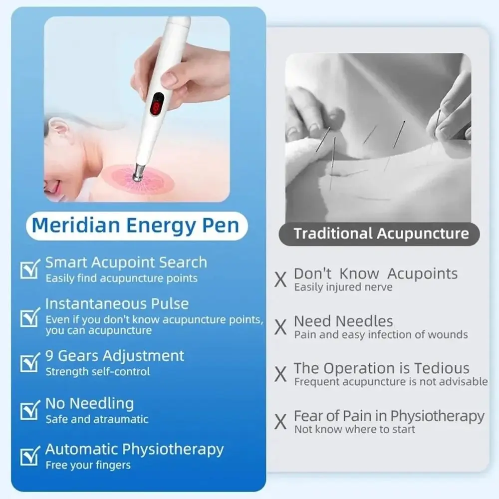 

Электронная акупунктурная ручка для облегчения боли, инструмент для облегчения боли при релаксации, массаж акупунктуры, энергетическая ручка Meridian, массаж всего тела
