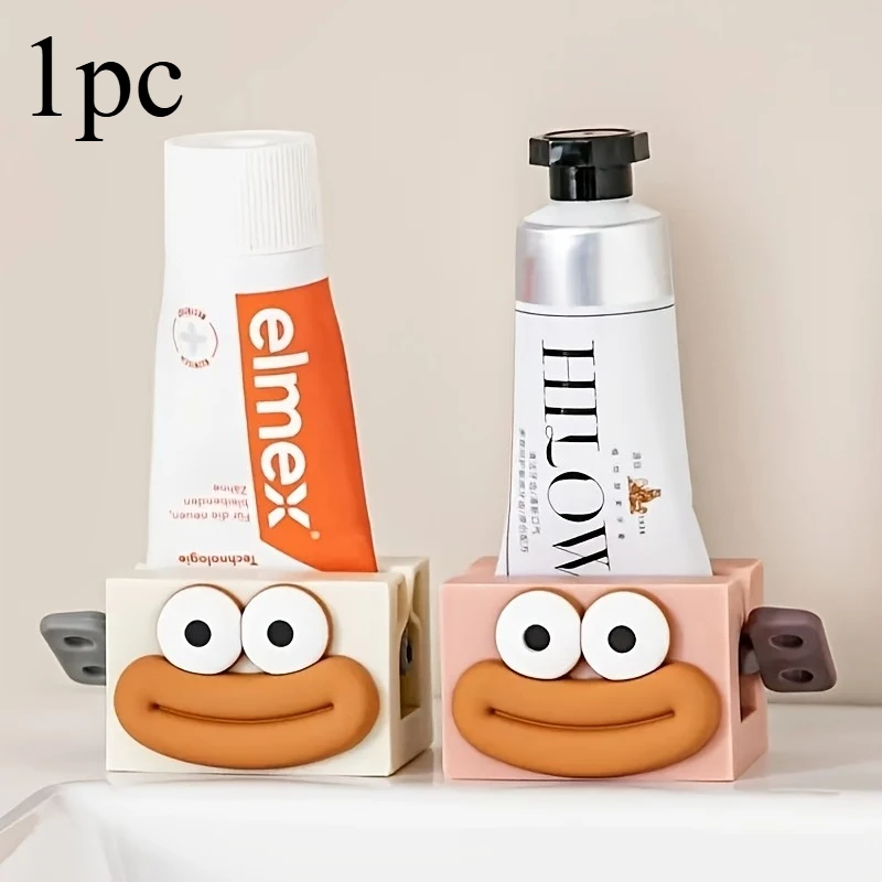 1PC Cartoon Manual Squeezers Toothpaste Home Bathroom Facial Cleanser Rolling Squeeze Clip Seat Holder Toothpaste Stand