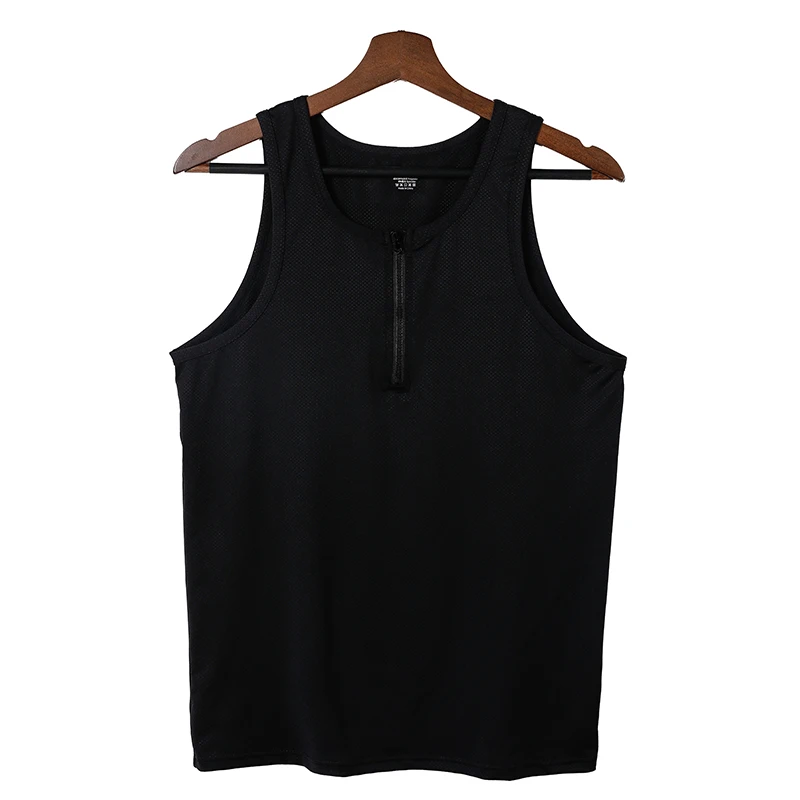 Men Fitness Sleeveless Vest Ice Silk Mesh Summer Quick Dry Breathable Crew Neck Sports Tank Top for Running