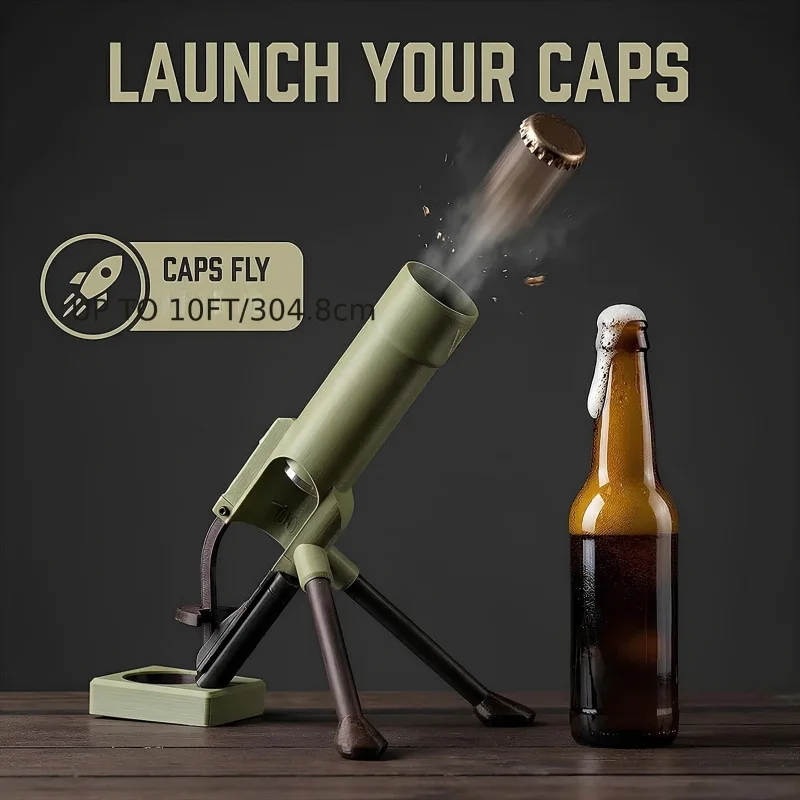 Mortar Beer Bottle Opener Portable Cap Opener for Camping Outdoor Bar Party Creative Novelty Bar Tool Bottle Opener Gift for Men