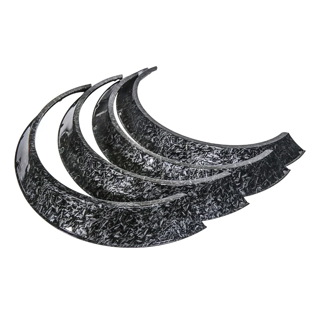 4Pcs 80+60mm Forged Carbon Fiber Look ABS Fender Flares Universal Wheel Arches