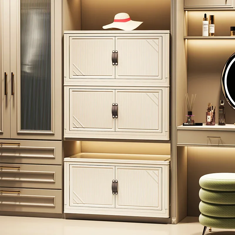 Boîte de rangement à tiroirs en plastique avec couvercle