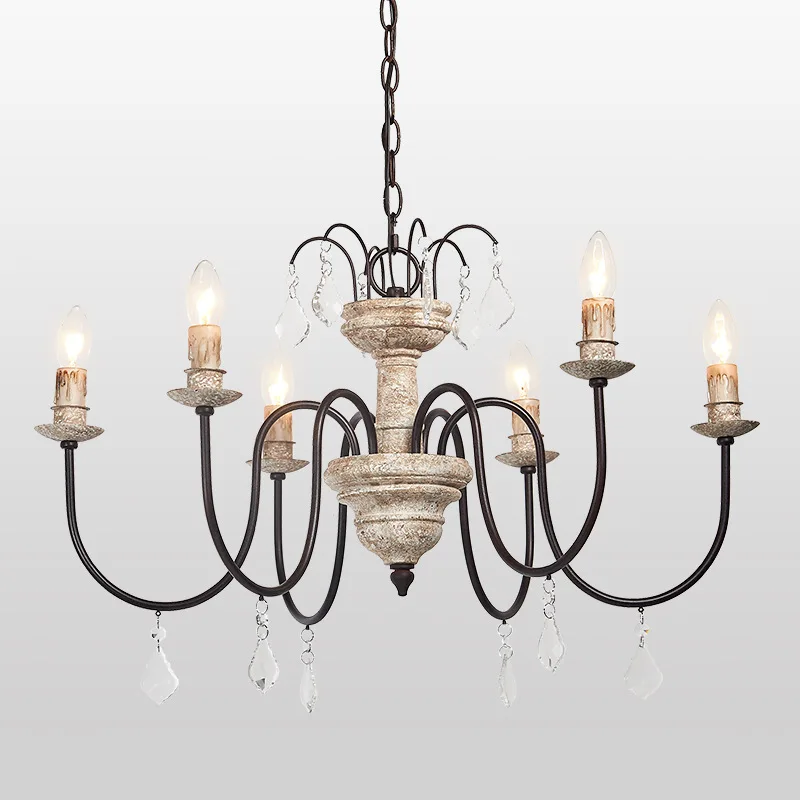 Industrial style wood  living room light retro chandelier led chandelier chandelier creative bedroom light Nordic mode