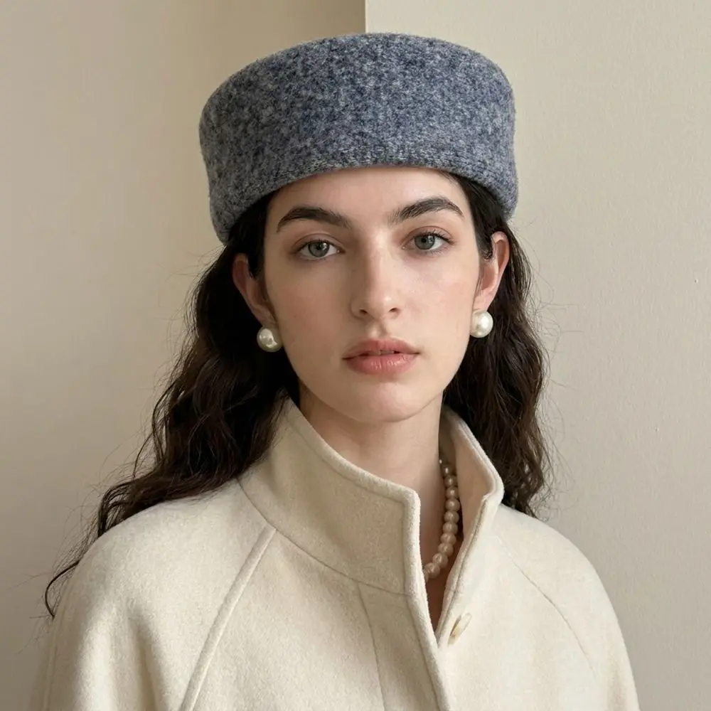 Vintage French Style Pillbox Hat Fedoras Elegant Beret Hat Air Hostess Versatile Medicine Box Hat Banquet