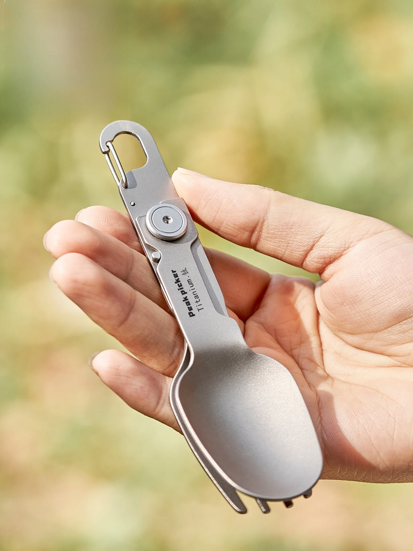 

Portable Pure Titanium Foldable Outdoor Travel Cutlery Set Camping Multi-use Equipment Dishwasher Safe Outdoor Activities