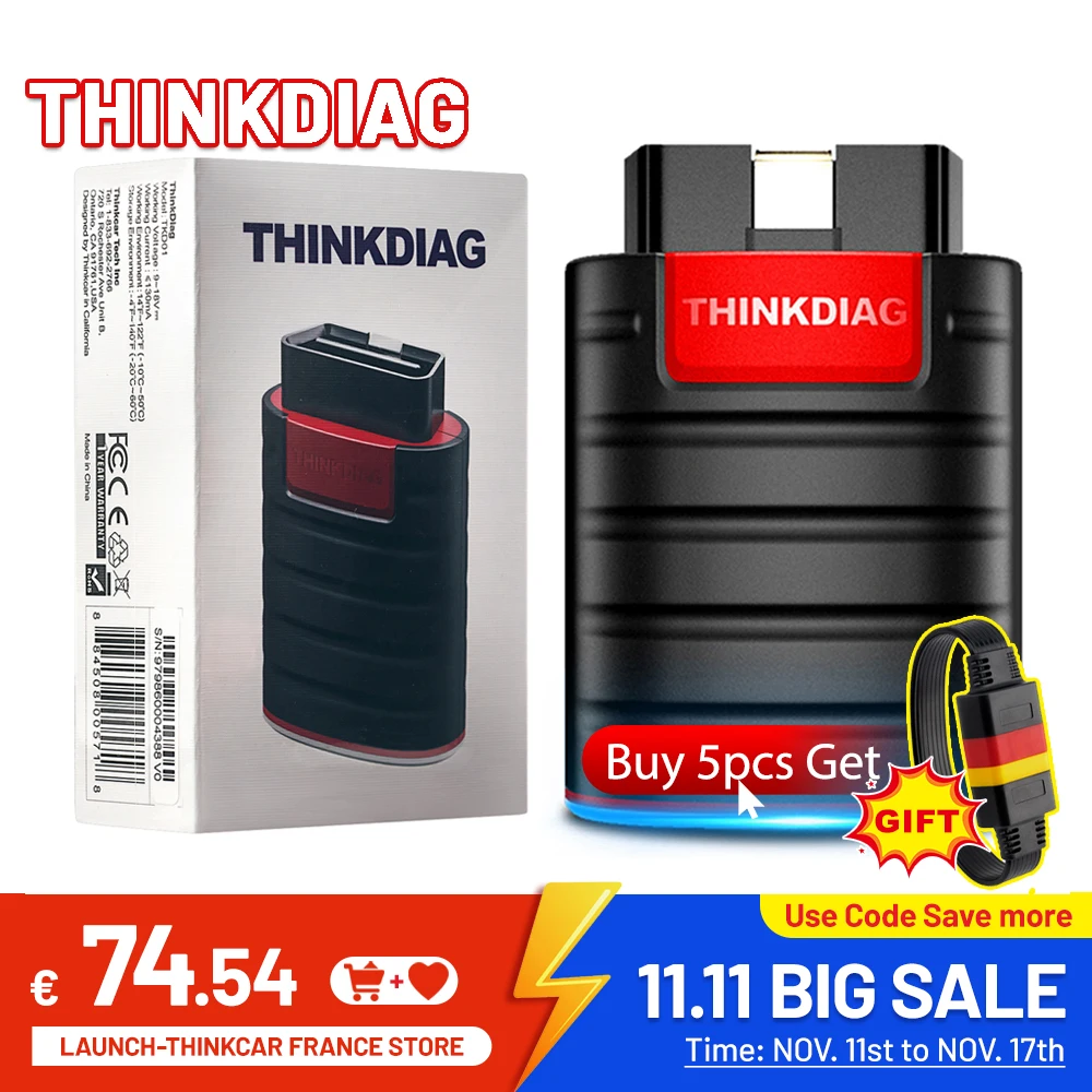 THINKCAR Thinkdiag hot Version Full System all car 16 Reset Service 1 Year Free OBD2 Diagnostic scan Tool Active Test ECU Coding