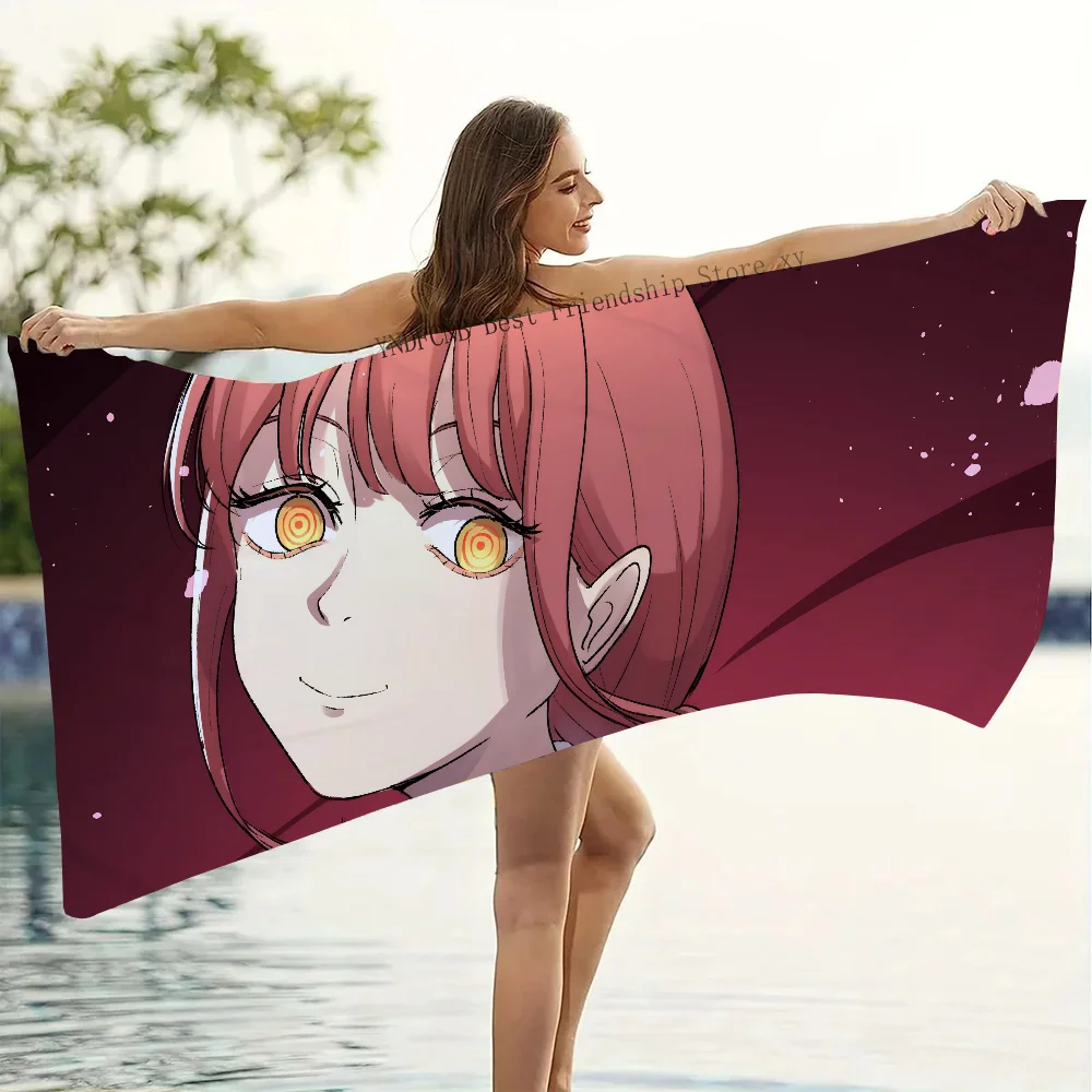 

1PC Makima Chainsaw Man Towel Microfiber Beach Towel Quick Dry Kids Beach Blanket Soft Unisex Camping Pool Towel