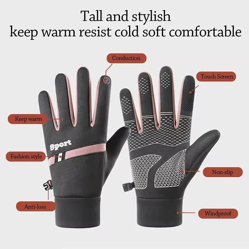 Winter Warm Cotton Gloves Water-Resistant Windproof Breathable for Skiing Biking Riding Motorcycle Driving Sporty Outdoor Gloves