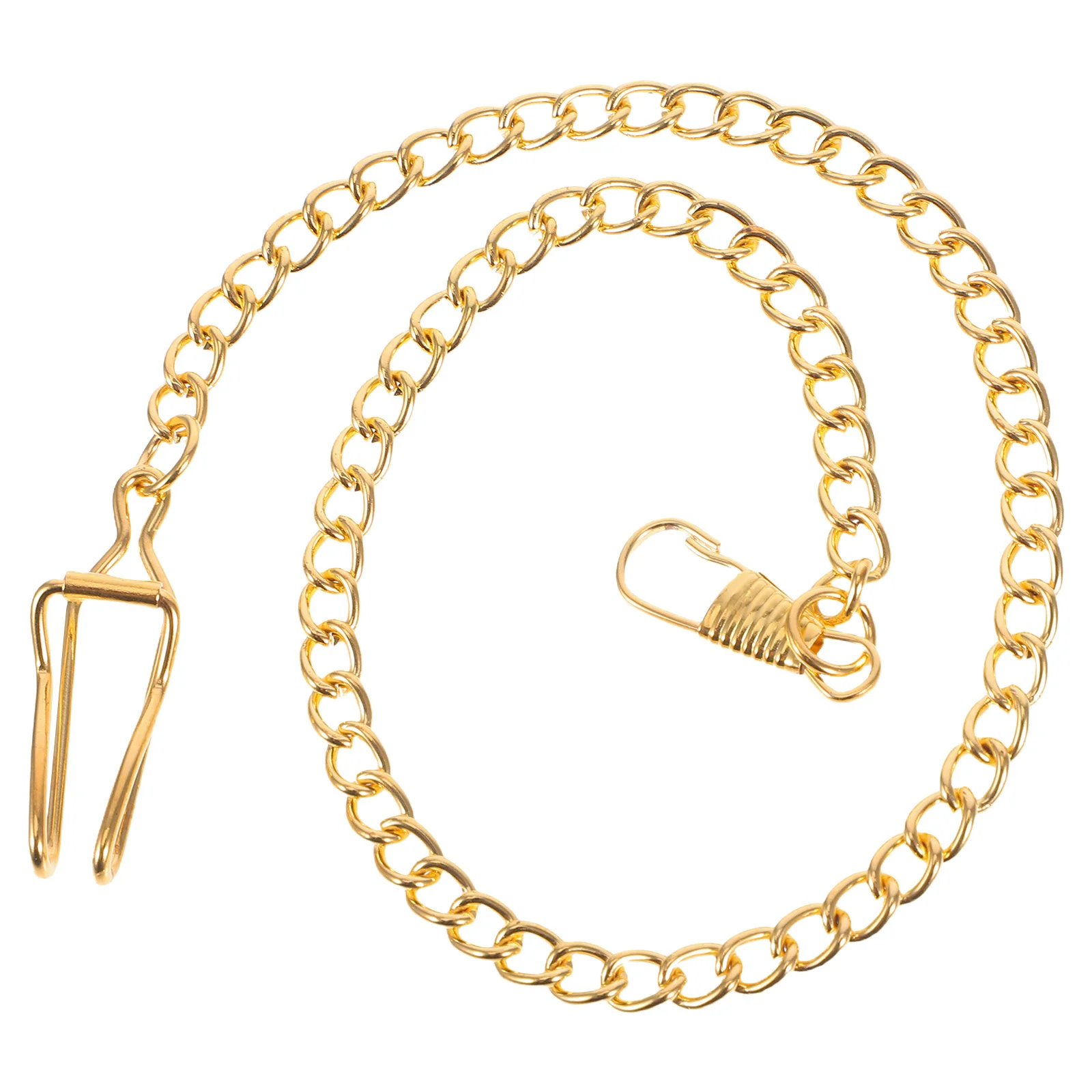 Classic Golden Plated Pocket Watch Chain Heavy Duty Lobster Claw Strong Sturdy Design Perfect for Pocket Watch Users Silver