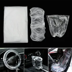 20 Sets Disposable Car Seat/Shifter/Steering Wheel Cover Protective Cover Car Interior Protector for Repair Beauty Care Cleaning