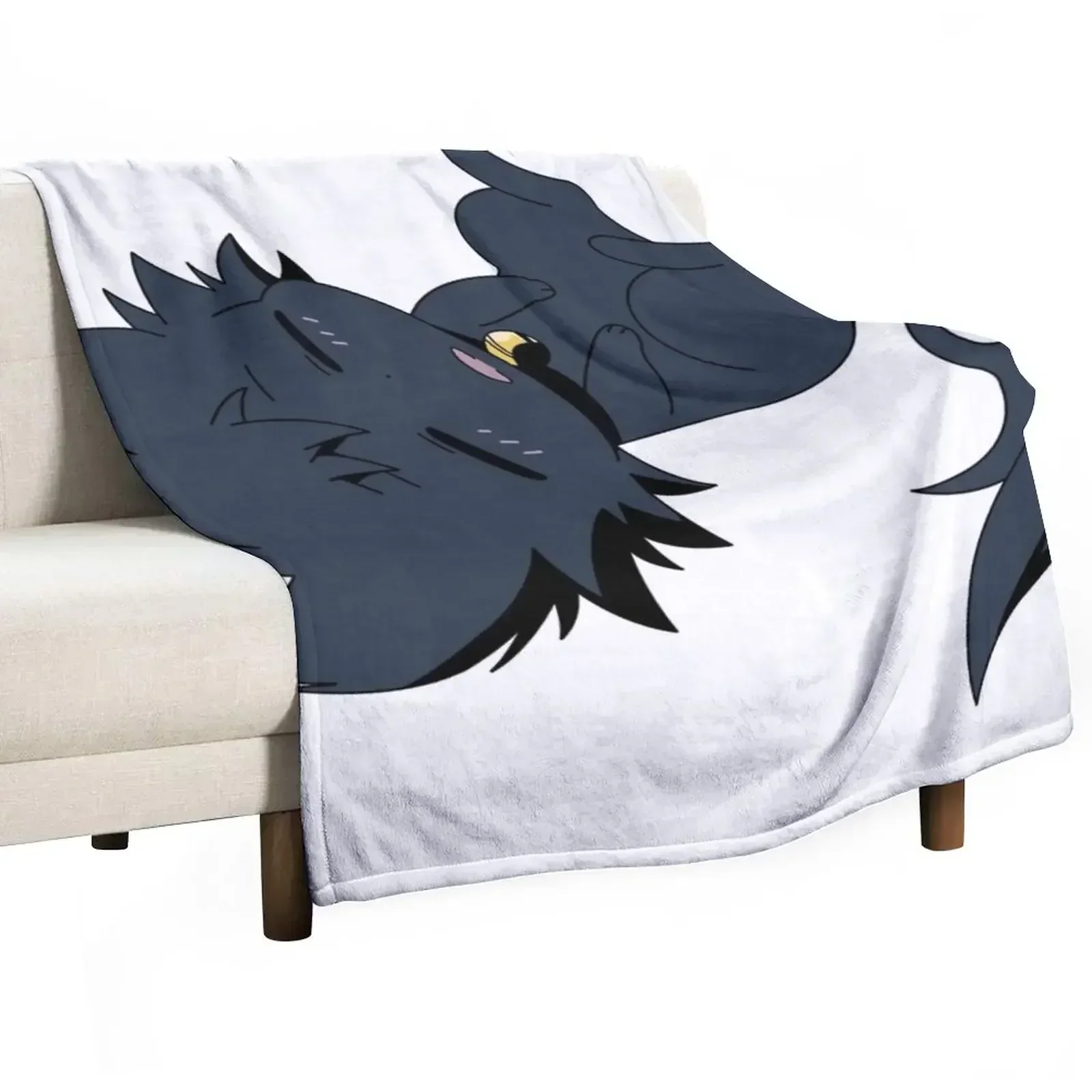 Servamp Kuro Cute Cat Sleep Throw Blanket halloween for winter Soft Plush Plaid Furry Decoratives Nap Blankets
