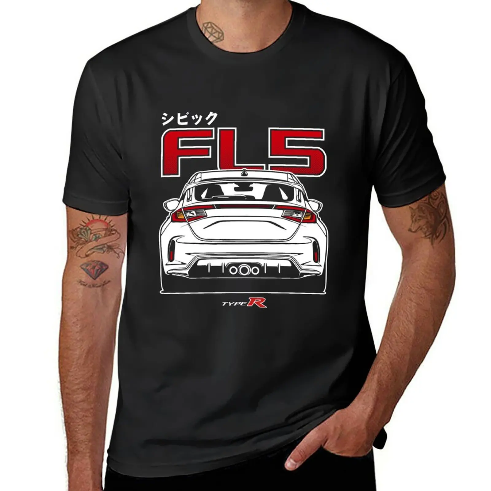 

New Civic Type R FL5 White Print T-Shirt custom t shirt Short t-shirt mens tall t shirts