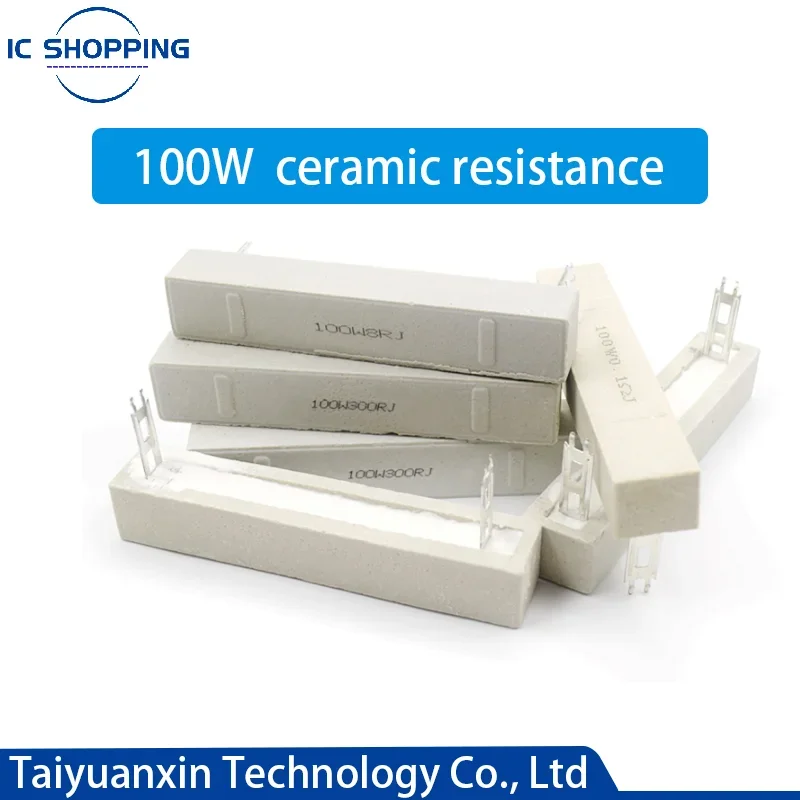 100W Cement Ceramic Resistance 5% 0.1 0.5 1 1.5 2 2.5 3 3.3 4 5 6 8 10 12 15 20 25 30 47 50 100 150 200 250 300 500 1K Ohm