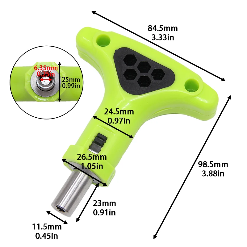 Home repair T-handle ratchet screwdriver 6.35mm bits socket dual-use wrench Reversible Labor saving tools