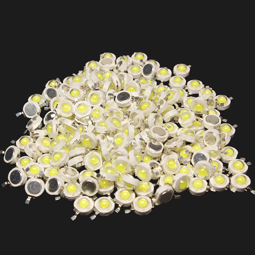 100-500pcs LED 1W 3W Watt 30/45mil High Power Chip Beads Cold Warm White Red 660nm Blue 450nm Green Yellow For Blubs Grow Light