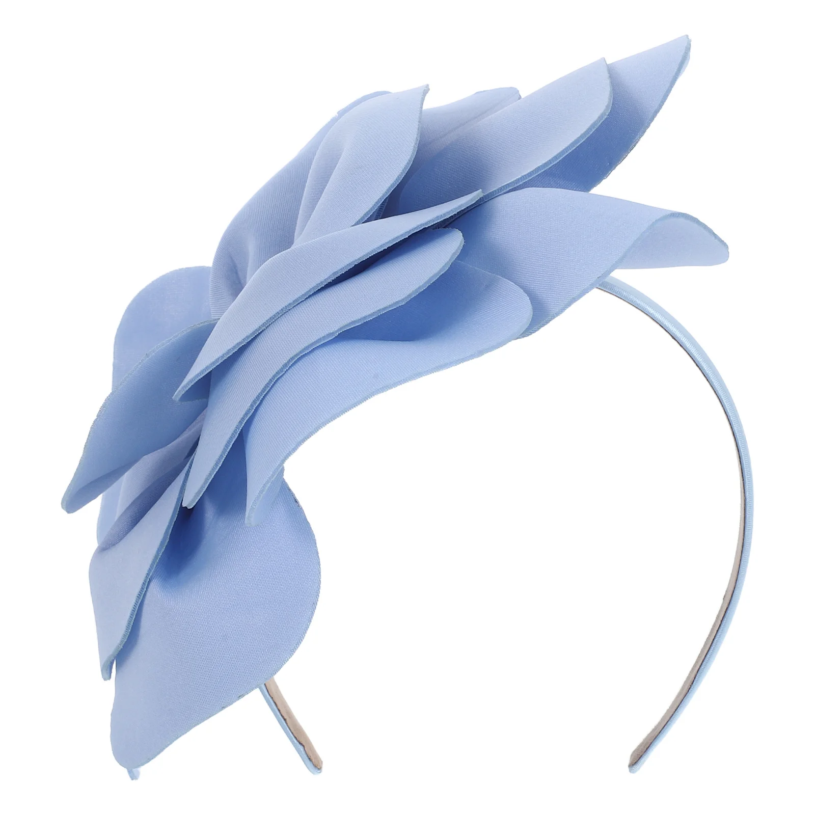 

Blue Floral Headband For Women Large Flower Fascinator Hairpiece Bridal Wedding Tea Party Headwear - Floral Hair