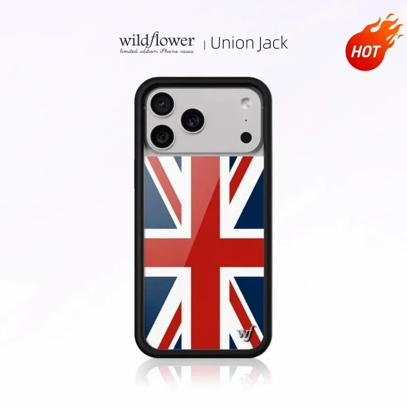 

Fashion Wildflower INS Union Jack Phone Case for iPhone 11 12 13 14 15 16 17 Pro Max Plus Flag of London UK protect Cover﻿﻿﻿﻿﻿﻿