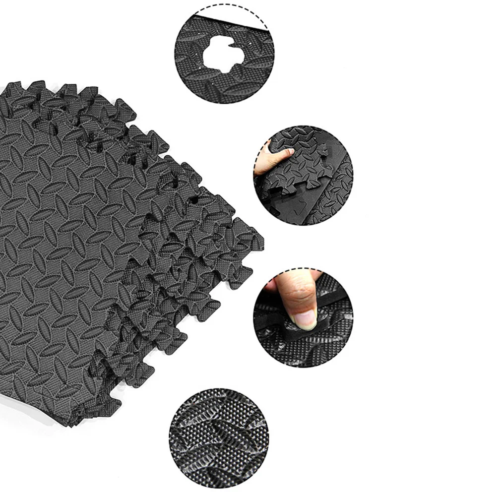 

6Pcs Eva Leaf Grain Floor Mats Non-Slip Interlocking Pads for Gym Home Yoga Room Safe Comfortable Foot Relief Splicing Mat