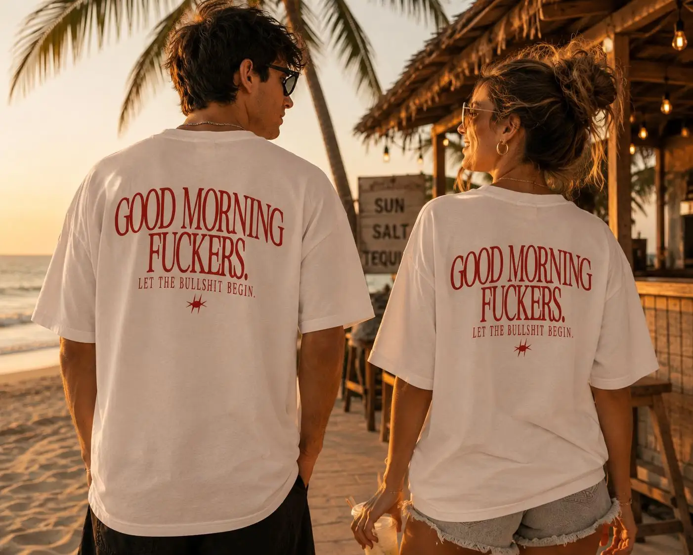 2026 Sommer Hochwertiges Mode-T-Shirt „Good Morning Fuckers Let The Bullshit Begin“ T-Shirt |   Vintage Rote Schrift