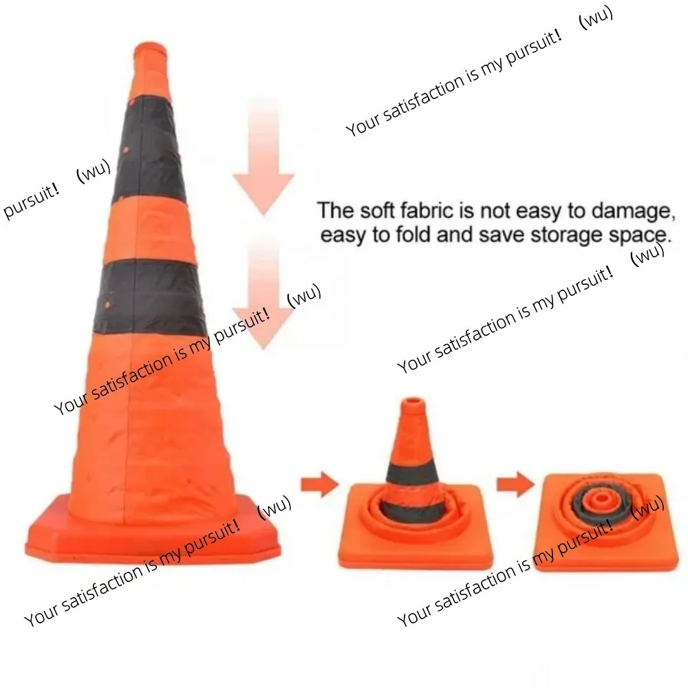 Foldable Traffic Reflective Safety Cone with LED Lights 30cm 45 cm 70cm Height Collapsible Traffic Cones Multi Purpose Road Cone