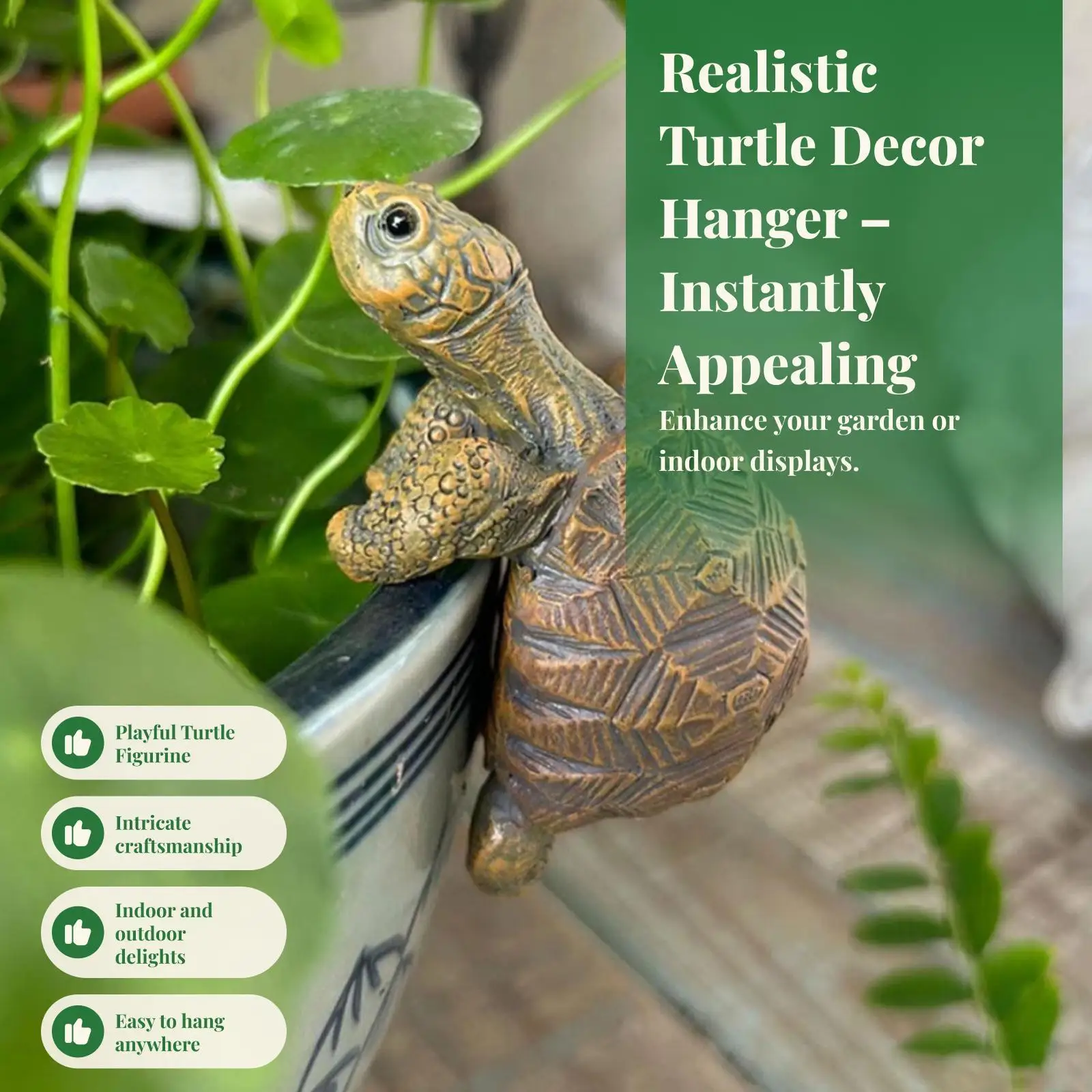 Tortoise Plant Pot Hanger Gift Climbing Tortoise Craft Hanging Turtle Statue