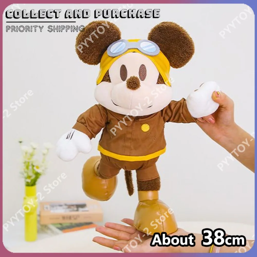 

Плюшевая кукла Дисней Микки Маус, подвижная кукла-пилот, мягкая игрушка, милая мультяшная коллекционная кукла-компаньон, декор для дома, игрушки, подарки
