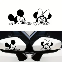 Cartoon Mickey Minnie Mouse Peeking Vinyl Sticker For Car Window Bumper Decoration, For Laptop Door Switch Decor