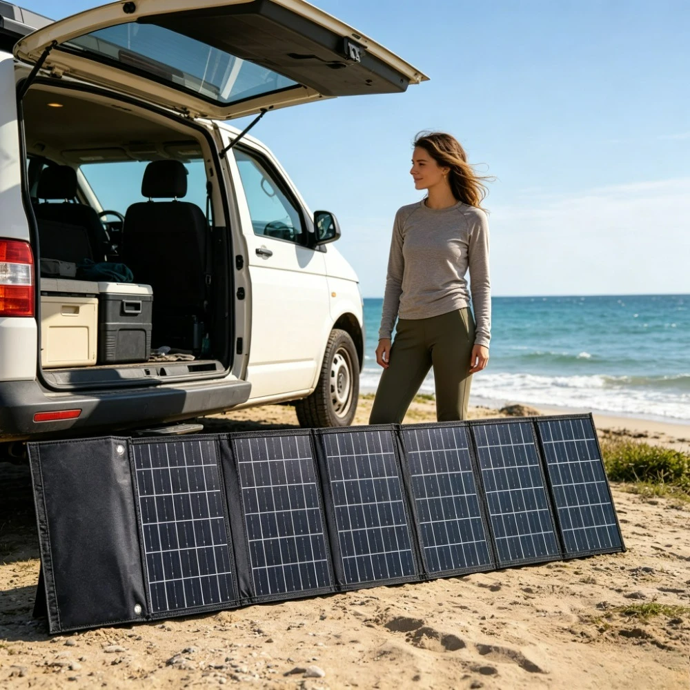 Outdoor Emergency Backup 50W 90W Foldable Portable Solar Charger ETFE Waterproof Solar Power Panel Dual USB DC Fast Charging
