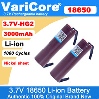 VariCore 100% New HG2 18650 3000mAh Rechargeable battery 18650HG2 3.6V discharge 20A Power batteries + DIY Nickel