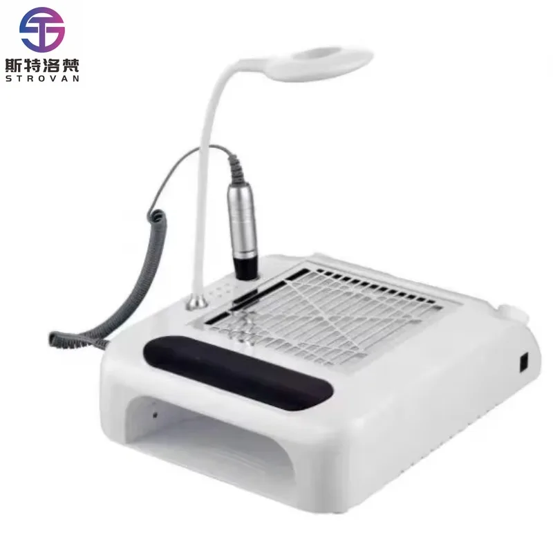 

STLF LZS Professional 60W UV LED Nail Salon Lamp 6 in 1 with Polishing Vacuum Cleaner Hand Pillow Machine Metal Material