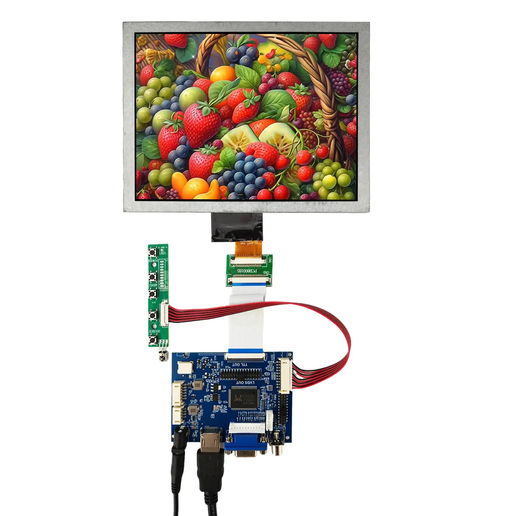 

8inch EJ080NA-04C 1024X768 LCD Screen And VGA+AV Controller Board