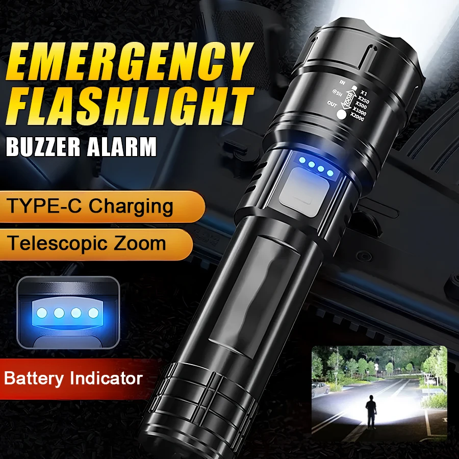 

Super Bright LED Flashlight High Power Long Range USB Rechargeable Tactical Torch Outdoor Waterproof Camping Fishing Lantern ﻿