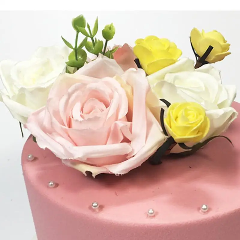 Cake Model Pink Simulation Sample Floral Birthday Plastic Cakes Shop Window Arrangement Stencil Do Not Fade