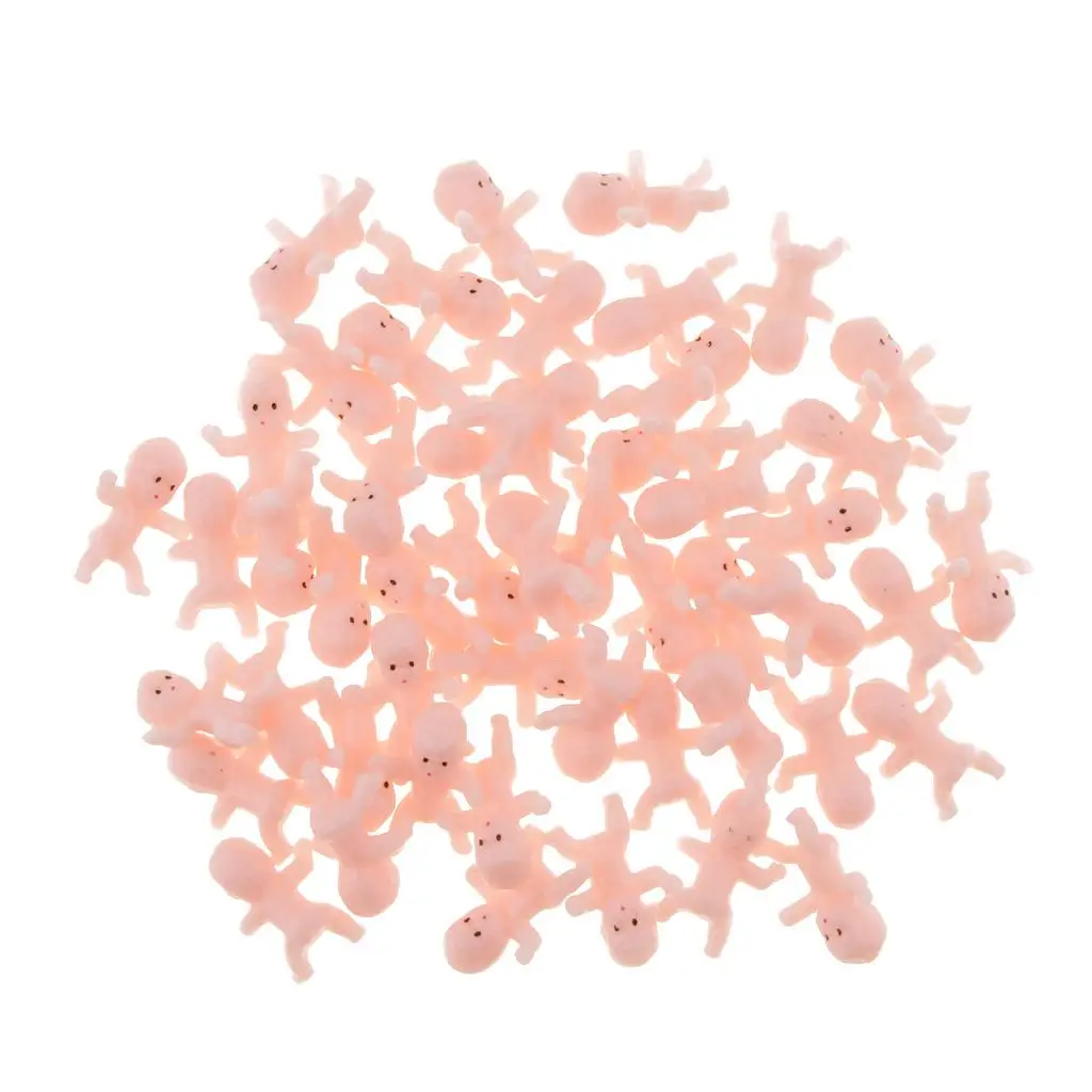 Mini Baby Dolls Plastic Charms Bulk for Party Favors Baby Shower Christening Table Decor Announcement Gift