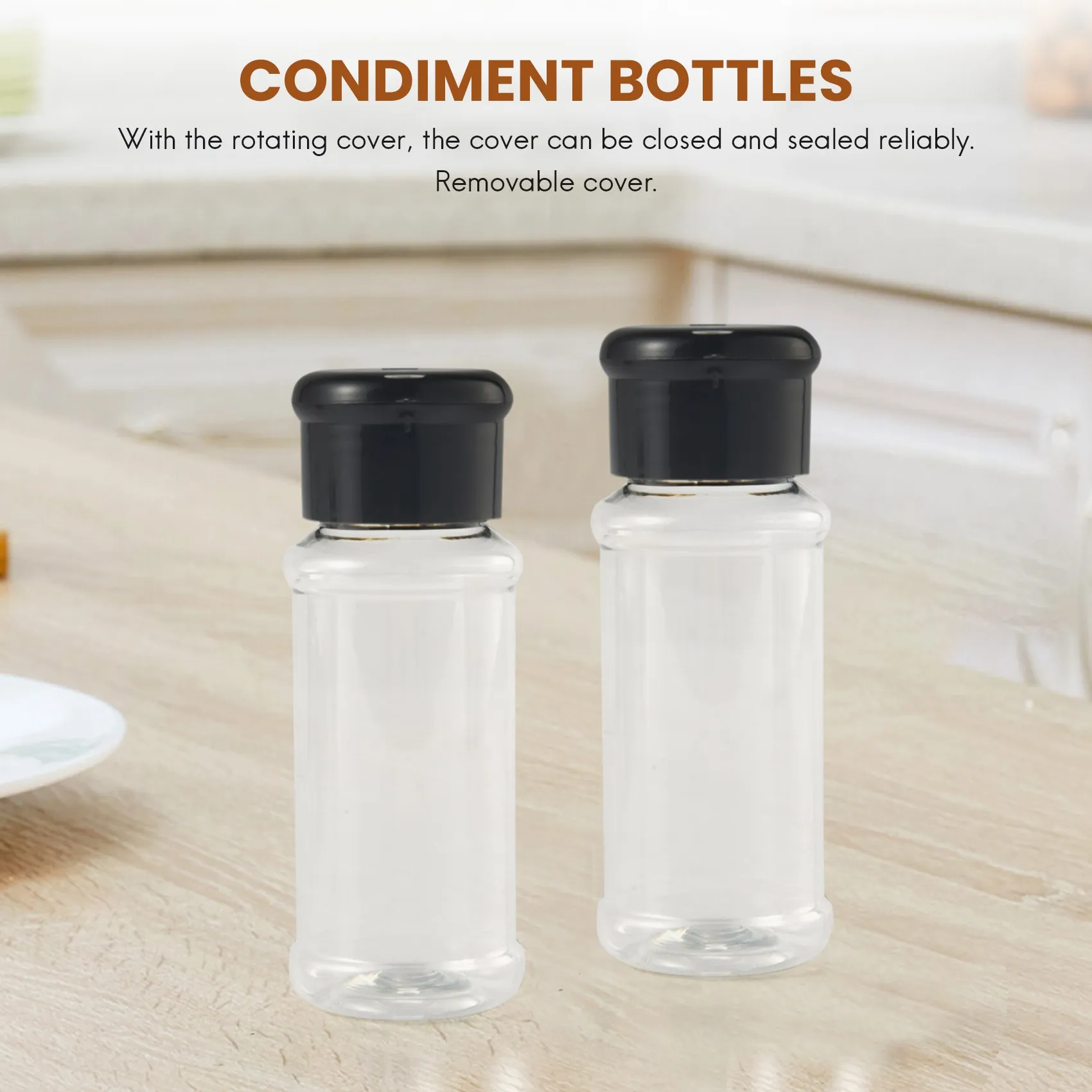 20Pcs/Set 100Ml Spice Salt Pepper Shakers Black Seasoning Jar Can Pepper Bottle Barbecue Condiment Kitchen Gadget Tool